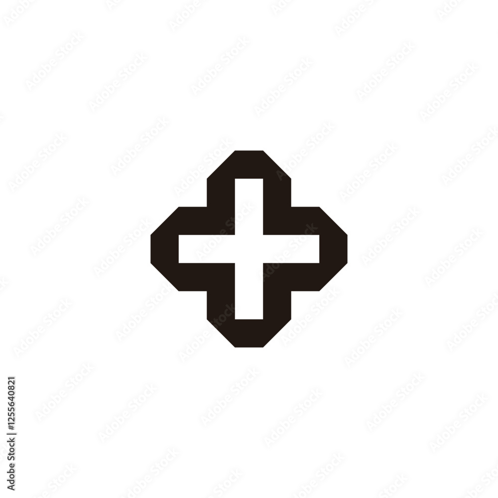 Plus, square, outline geometric symbol simple logo vector Plus, square, outline geometric symbol simple logo vector