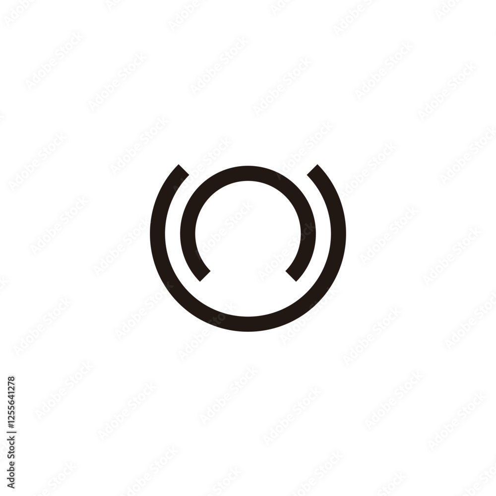 Letter nU circle geometric symbol simple logo vector Letter nU circle geometric symbol simple logo vector