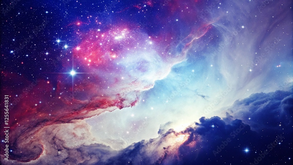 Fototapeta premium Abstract Deep Space purple Nebula Background