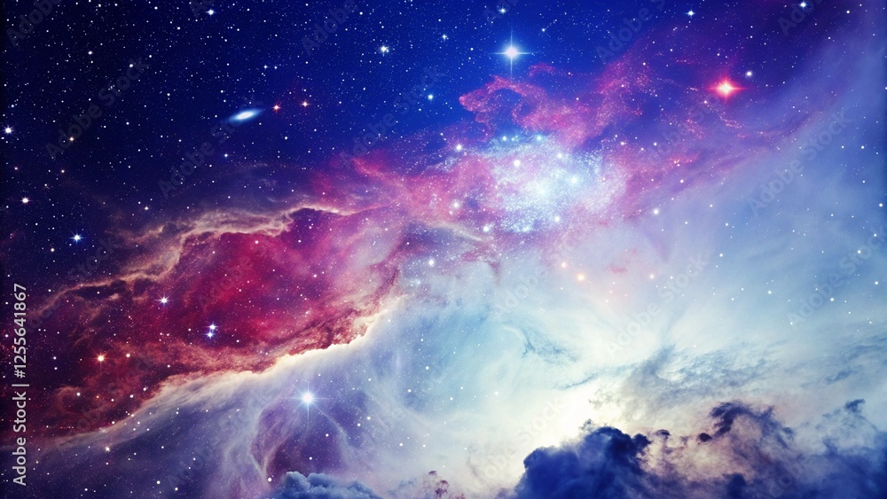 Fototapeta premium Abstract Deep Space purple Nebula Background