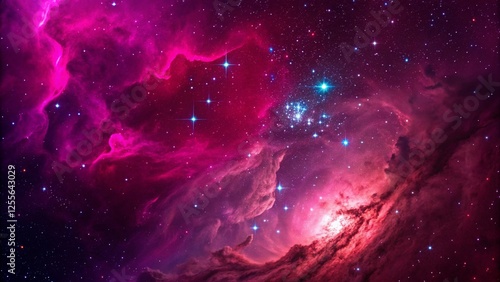Breathtaking Pink Nebula in Deep Space