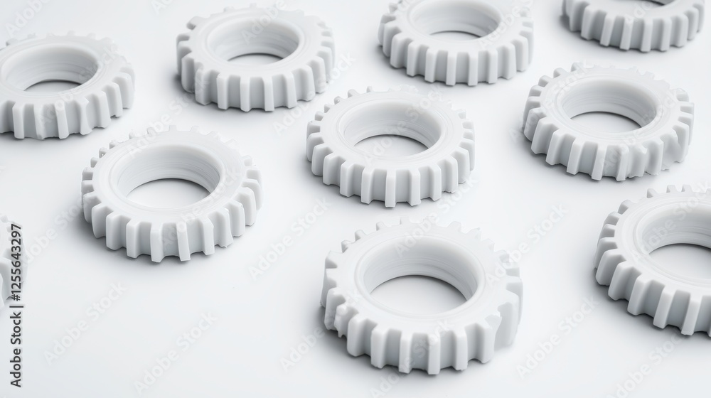 White Gear Pattern, Abstract Technology Background White Gear Pattern, Abstract Technology Background