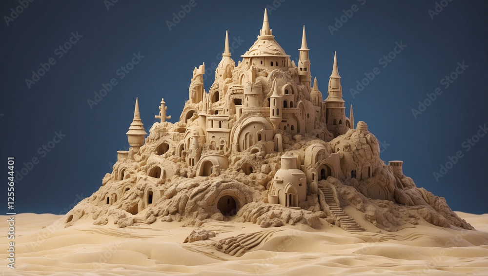 Creative Sand Castle Designed with Generative AI Techniques Creative Sand Castle Designed with Generative AI Techniques