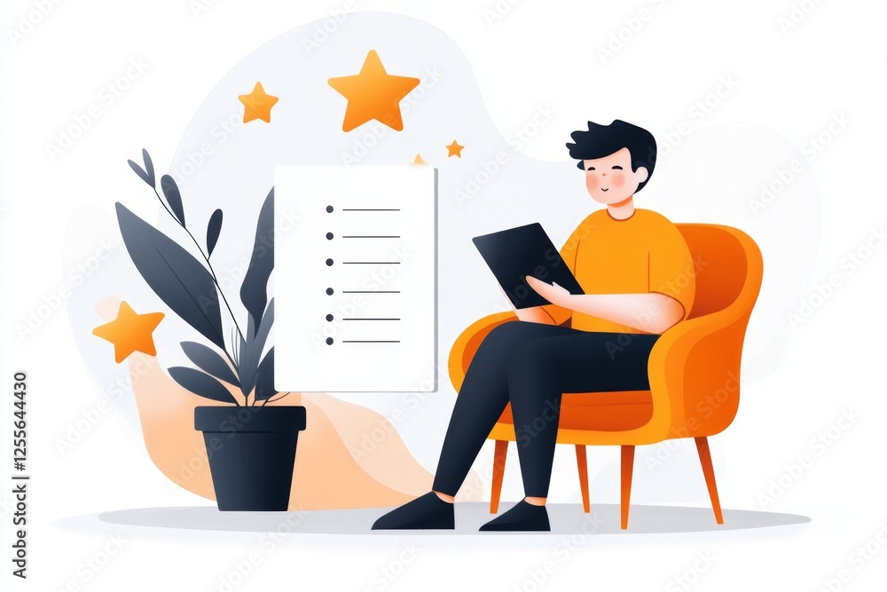 A software developer reading user feedback in an app review section A software developer reading user feedback in an app review section