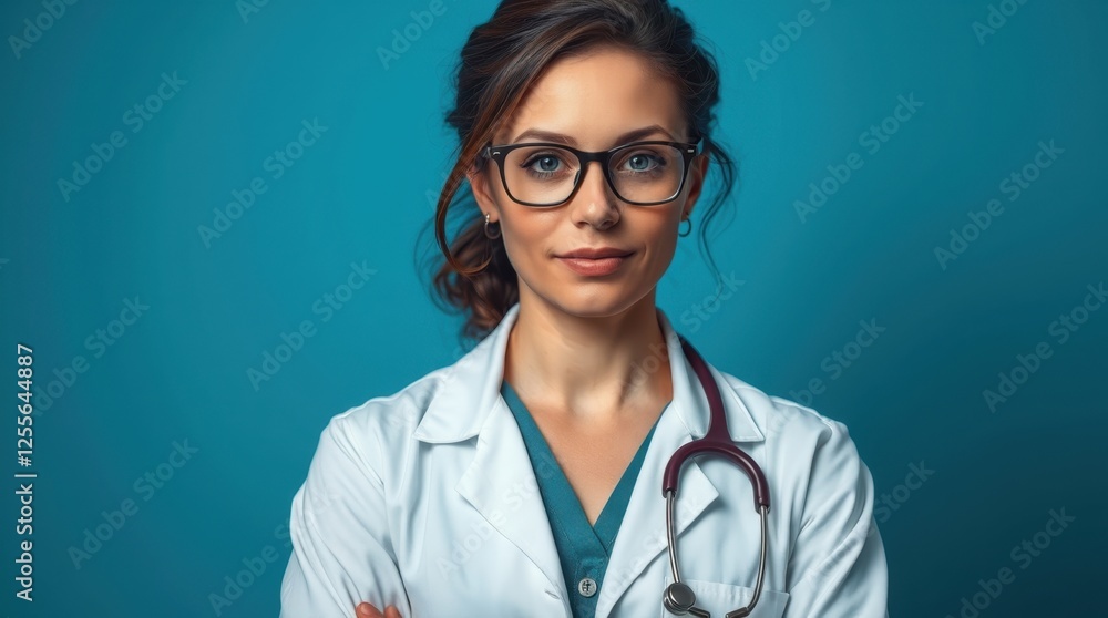 portrait of a woman doctor on solid background portrait of a woman doctor on solid background