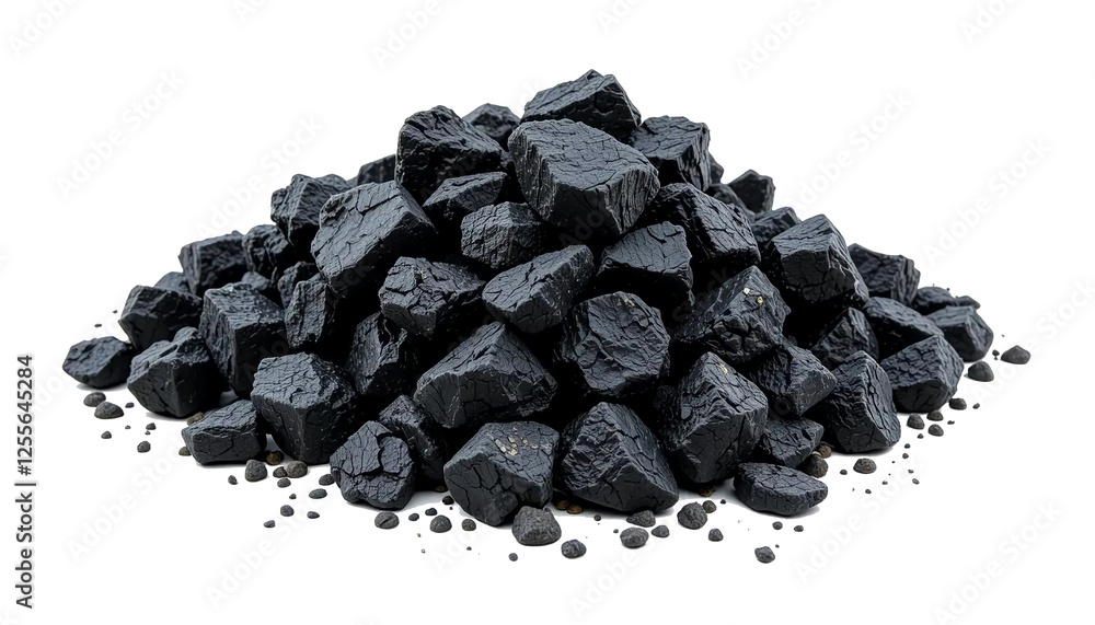 Obraz premium black coal isolated on white background 
