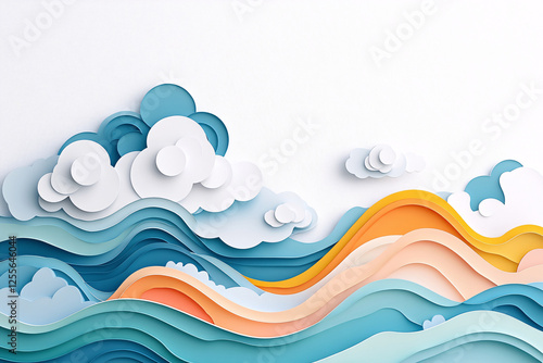 Chinese traditional festival Mid-Autumn Festival New Year background, simple style auspicious cloud pattern concept illustration photo