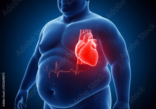 Obesity and Cardiovascular Risk in 3D, Visualizing Enlarged Heart and ECG Changes Linked to Heart Attack photo