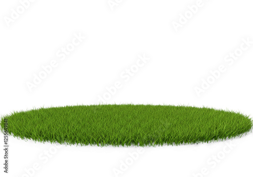 Patch of Green Grass on Black Background for Design Elements