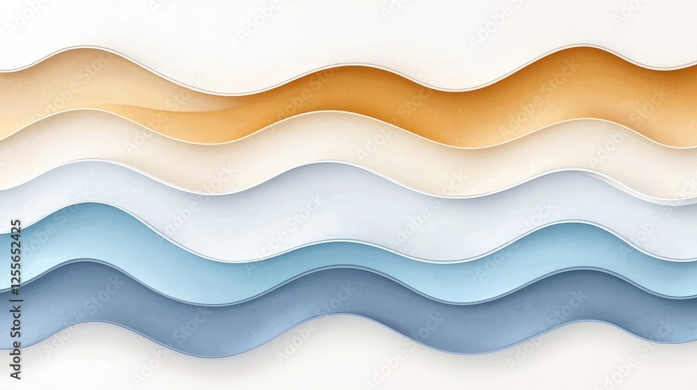 Fototapeta premium Abstract Waves in Warm and Cool Tones for Modern Design and Background Applications