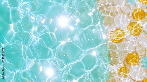 Wallpaper Mural Sparkling Water Surface and Colorful Pool Float Patterns Torontodigital.ca