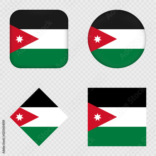 Jordan Flag Icons Pack. Vector illustration. Free Download Jordan Flag Icons Pack. Vector illustration. - GFXLoad
