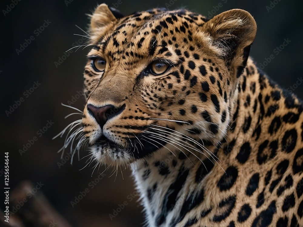 Majestic Close-Up Portrait of a Leopard in Its Natural Habitat Majestic Close-Up Portrait of a Leopard in Its Natural Habitat