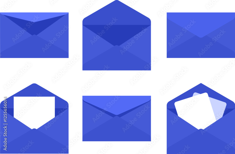 Mail envelope icon set Mail envelope icon set