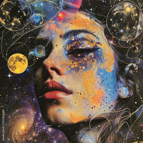 Galactic Muse – The Art of the Cosmos. Digital art showcases, magazine covers, visionary branding, digital art, sci-fi themes, high-end fashion or beauty editorials.