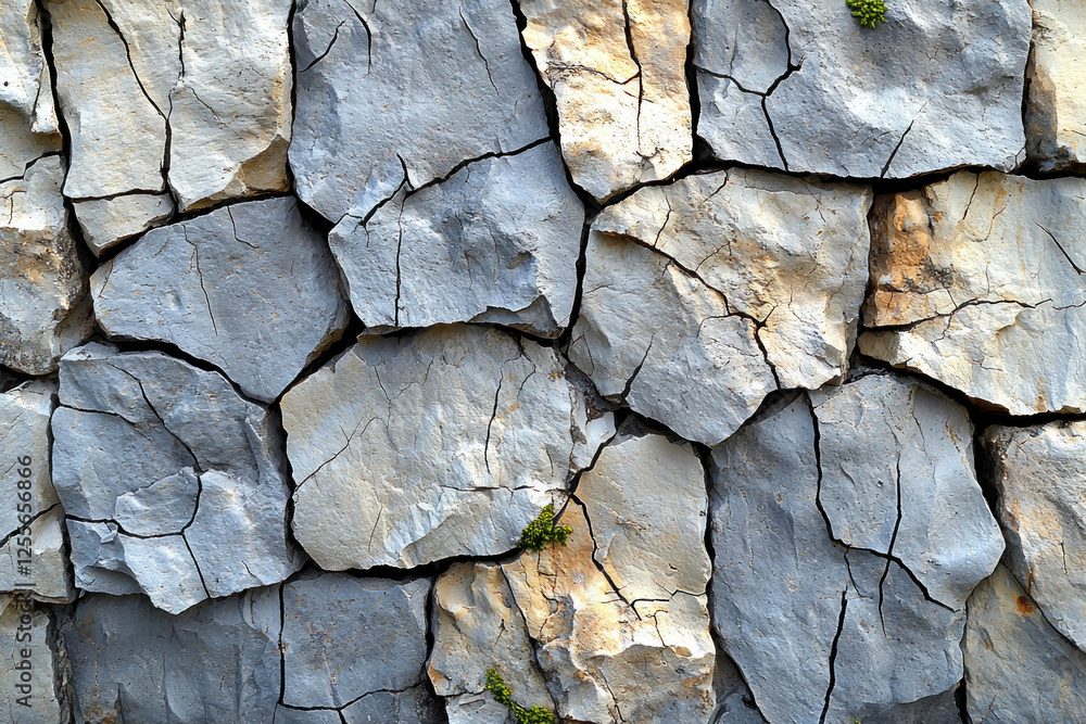 Cracked stone wall texture, background, design element Cracked stone wall texture, background, design element