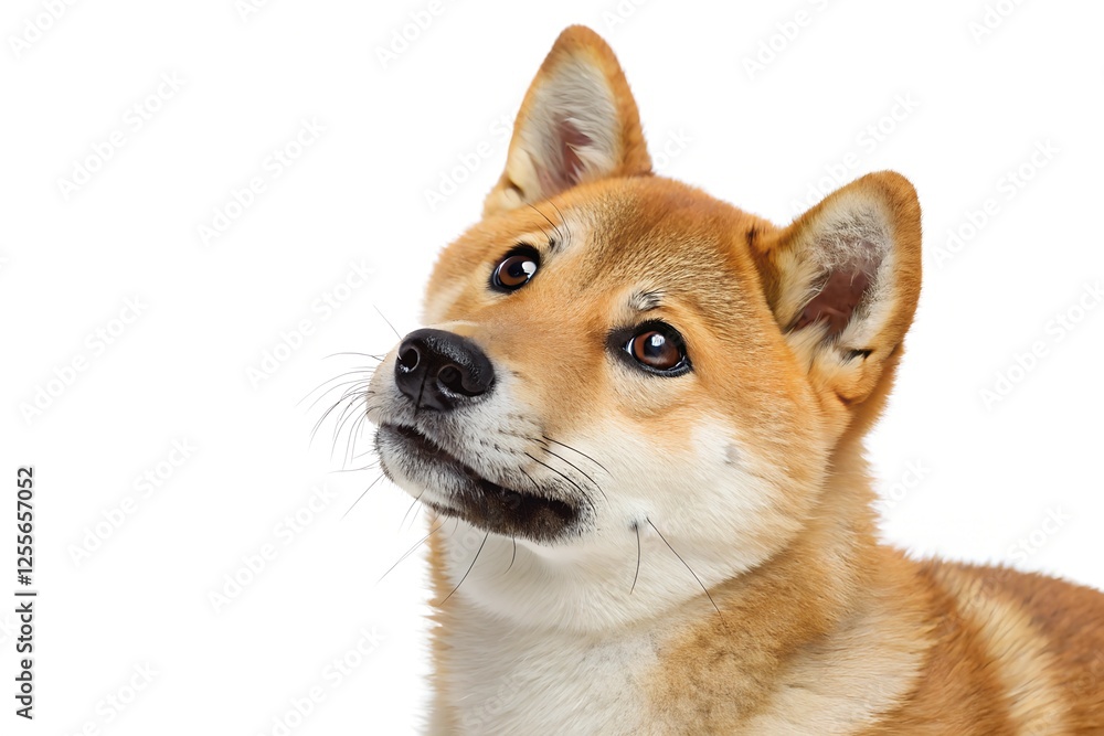 Adorable Shiba inu dog portrait isolated on white background Adorable Shiba inu dog portrait isolated on white background