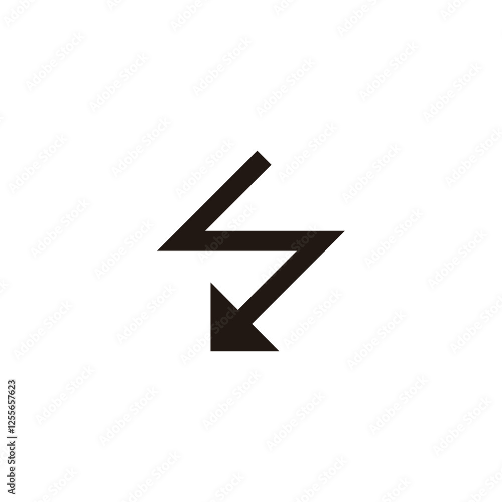 Fototapeta premium Letter S direction geometric symbol simple logo vector