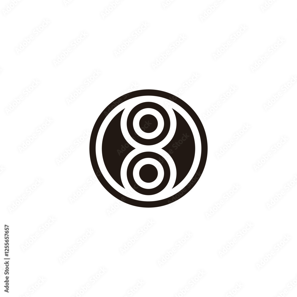 Number 8 circles, abstract geometric symbol simple logo vector Number 8 circles, abstract geometric symbol simple logo vector