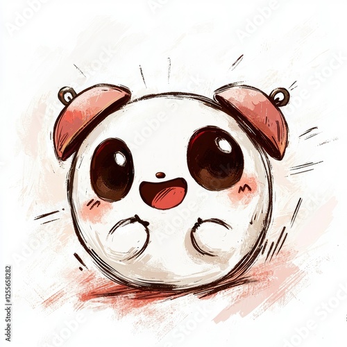 Adorable Panda Alarm Clock Character Illustration photo