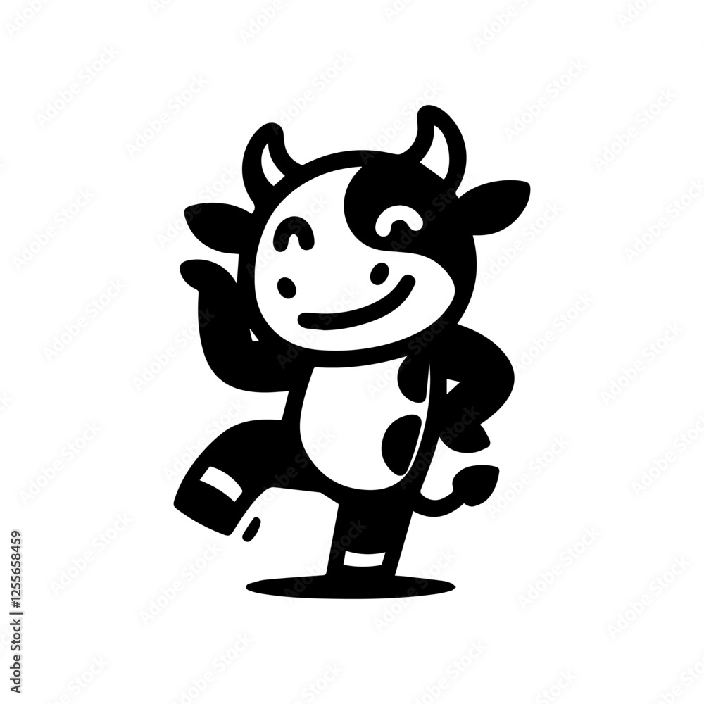 Naklejka premium unique design dancing cow logo