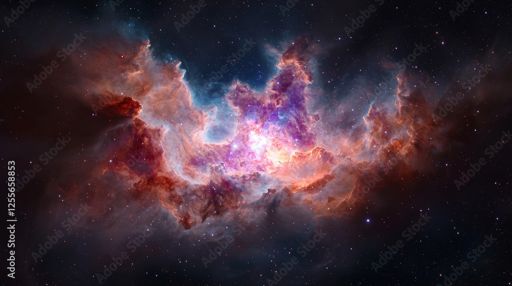 Fototapeta premium Cosmic Nebula Starry Night Sky Space Background