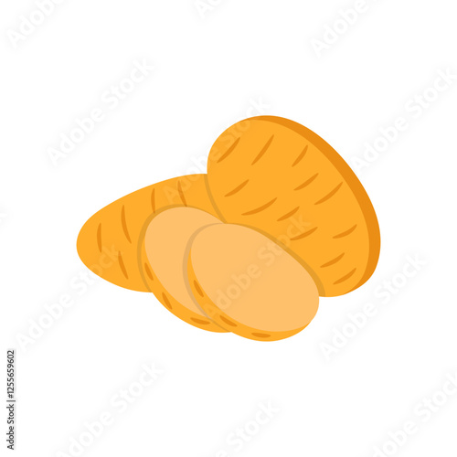 Potatoes Flat Icon, Vector illustration
