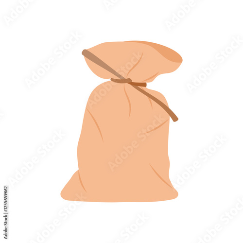 Hessian Cloth Sack Flat Icon, Vector illustration