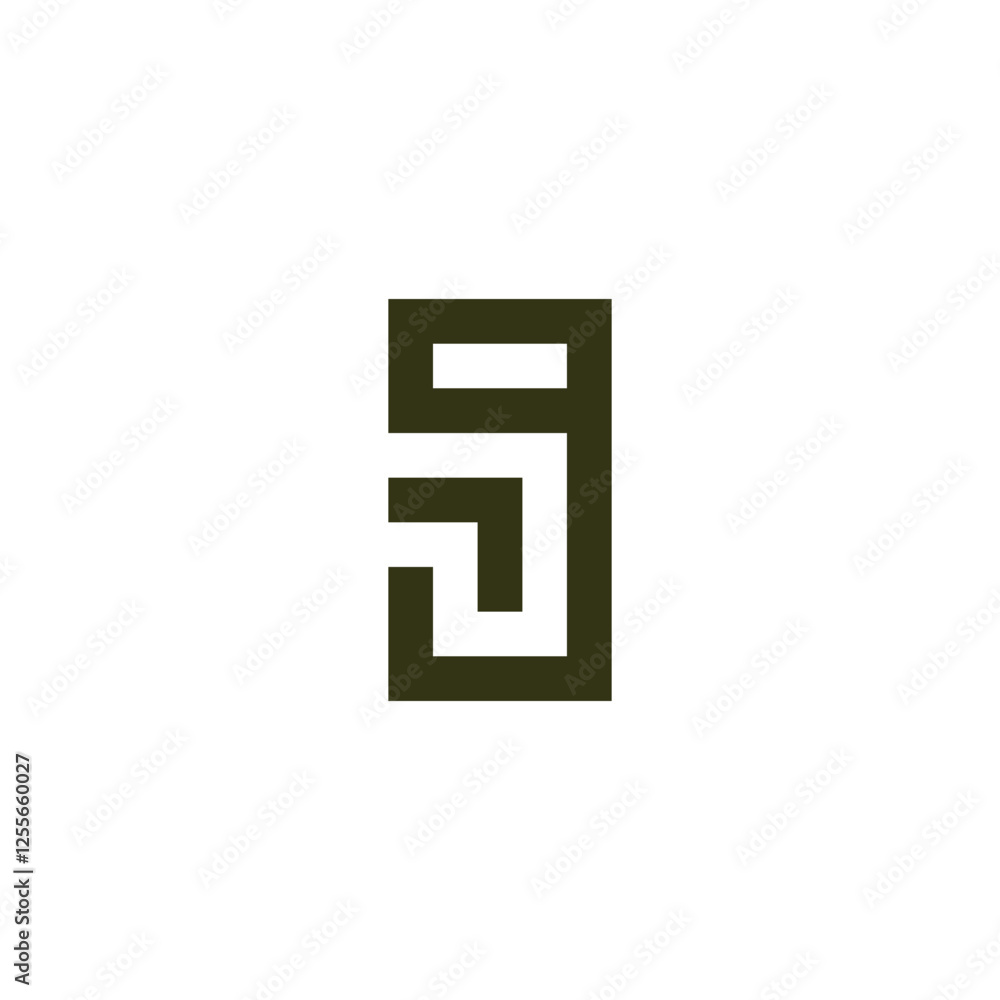 Letter g number 1 square geometric symbol simple logo vector Letter g number 1 square geometric symbol simple logo vector