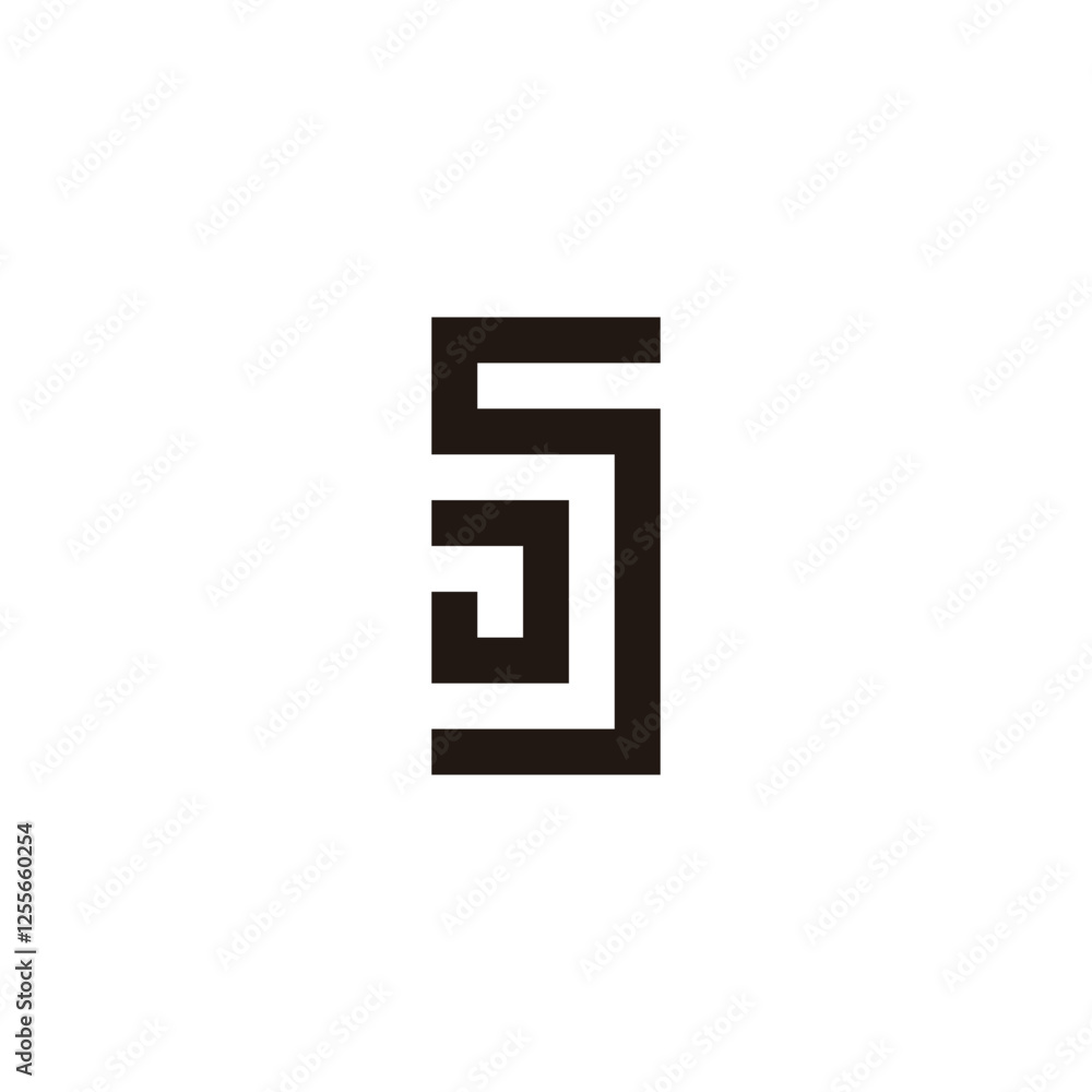 Letter JS square geometric symbol simple logo vector Letter JS square geometric symbol simple logo vector