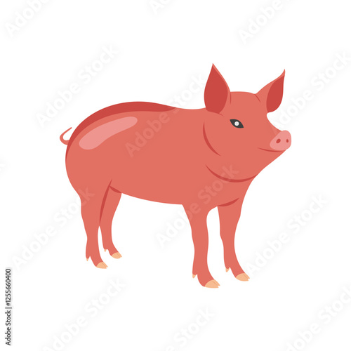 Pig Flat Icon, Vector illustration
