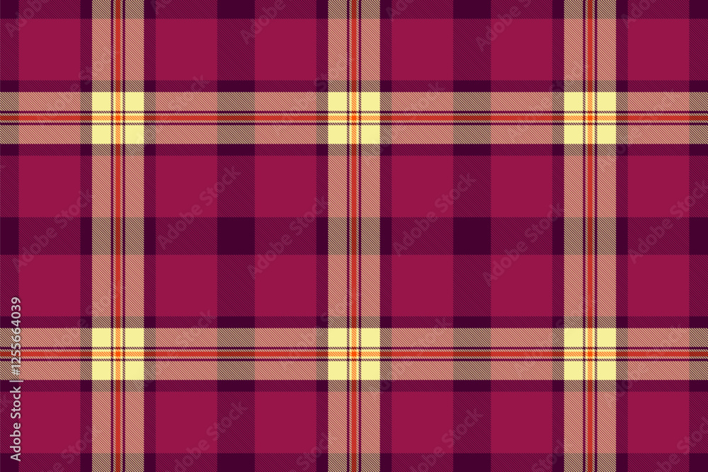Obraz premium Elegant crimson and cream plaid pattern. Perfect for textile design, website backgrounds, or wrapping paper. This timeless design evokes warmth and sophistication.