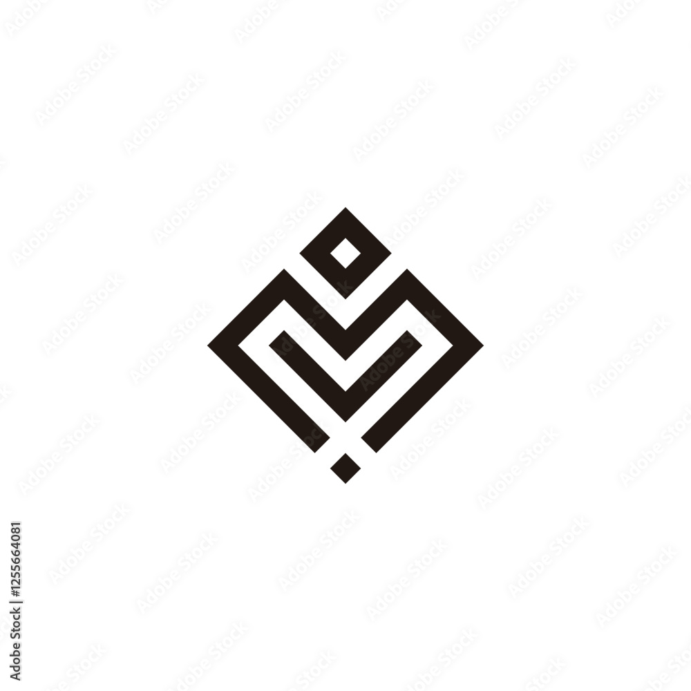 Letter o, M and V square, elegant geometric symbol simple logo vector Letter o, M and V square, elegant geometric symbol simple logo vector