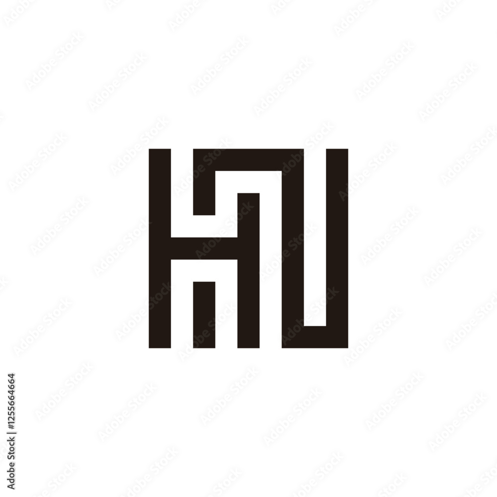 Letter HN square geometric symbol simple logo vector Letter HN square geometric symbol simple logo vector