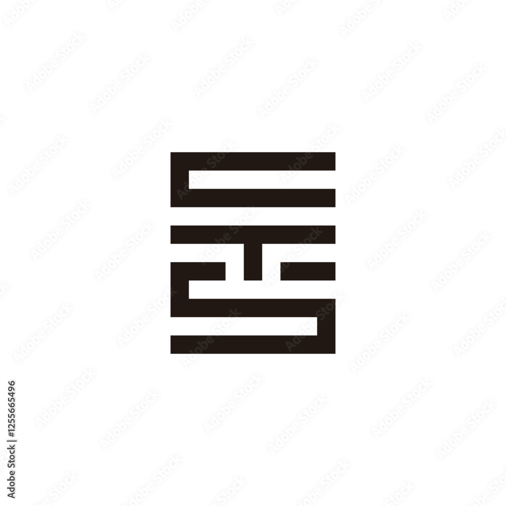 Letter C, T and S square geometric symbol simple logo vector Letter C, T and S square geometric symbol simple logo vector