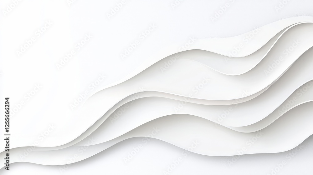 Fototapeta premium Abstract White Waves on Soft Background Design for Modern Minimalist Aesthetic Projects