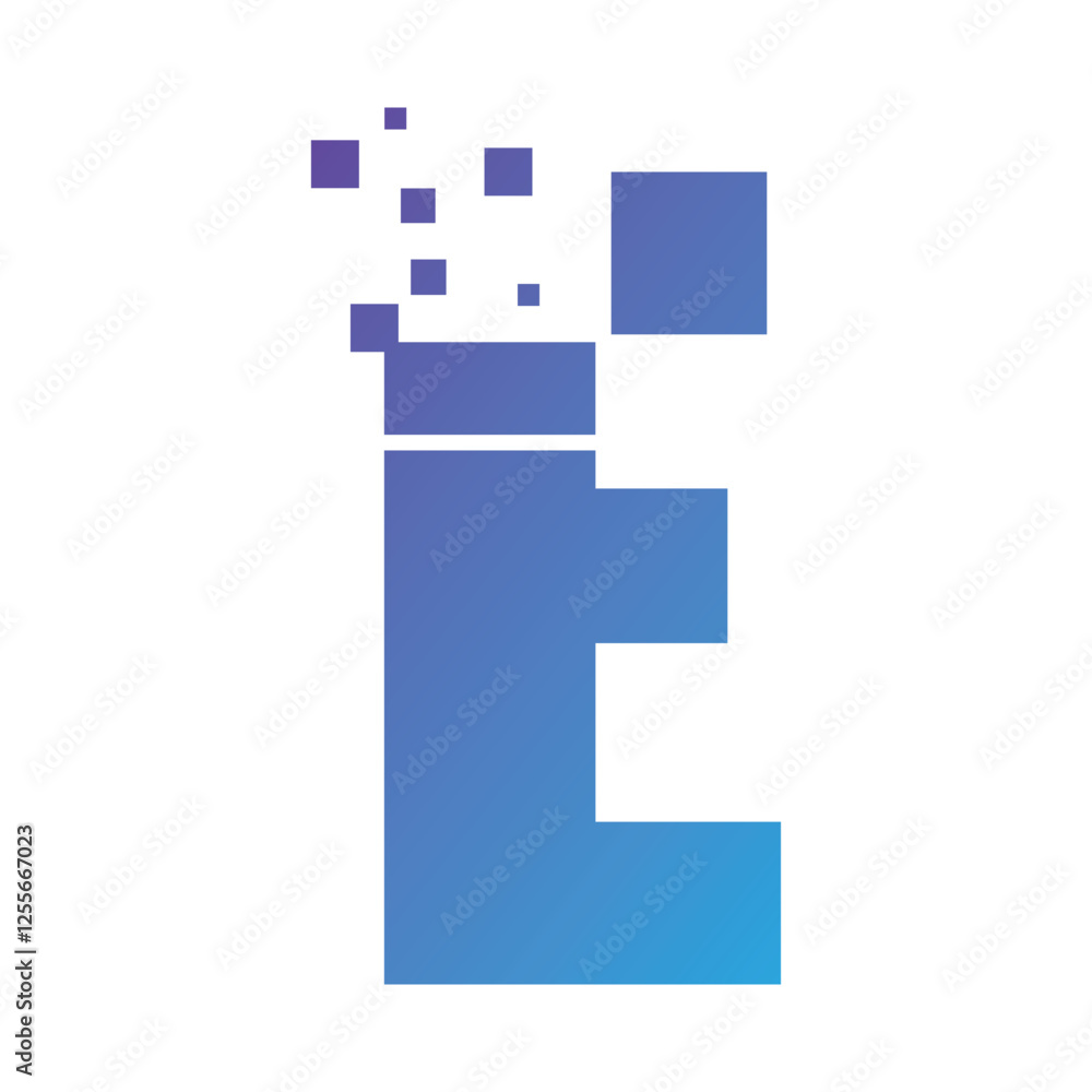 Obraz premium Initial letter alphabet pixel style logo vector