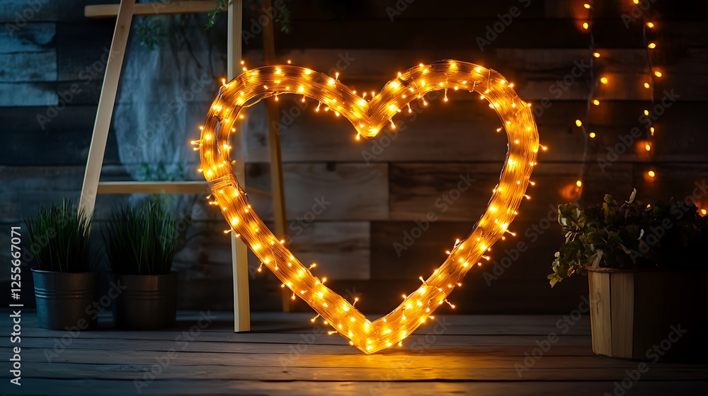 Obraz premium Frame and İllustrations for Valentine Day