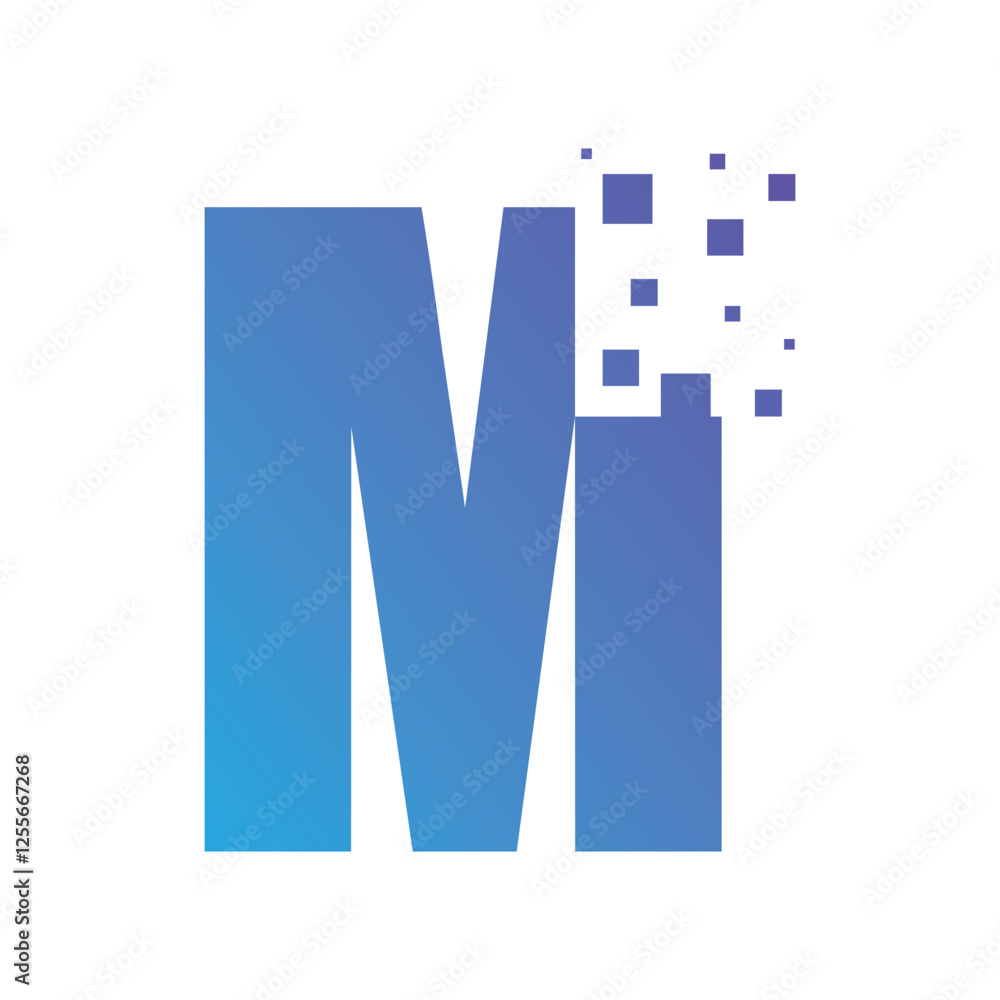 Initial letter alphabet pixel style logo vector Initial letter alphabet pixel style logo vector
