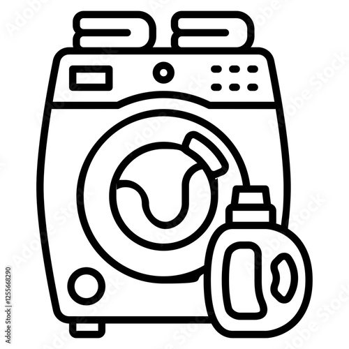 washing machine vector icon. home appliance icon line style. perfect use for logo, presentation, website, and more. modern icon design outline style