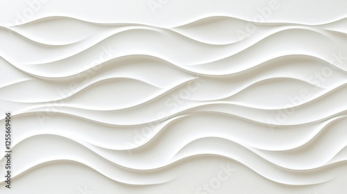 Abstract White Waves Background with Elegant Curves and Soft Textures for Art and Design