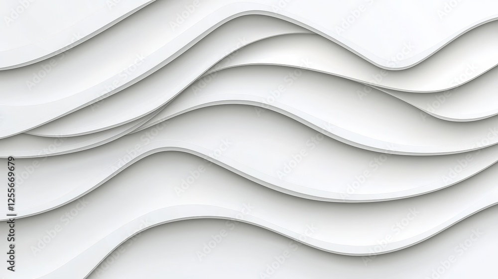 Abstract White Waves Background with Smooth Curves and Textured Layers for Modern Design Abstract White Waves Background with Smooth Curves and Textured Layers for Modern Design