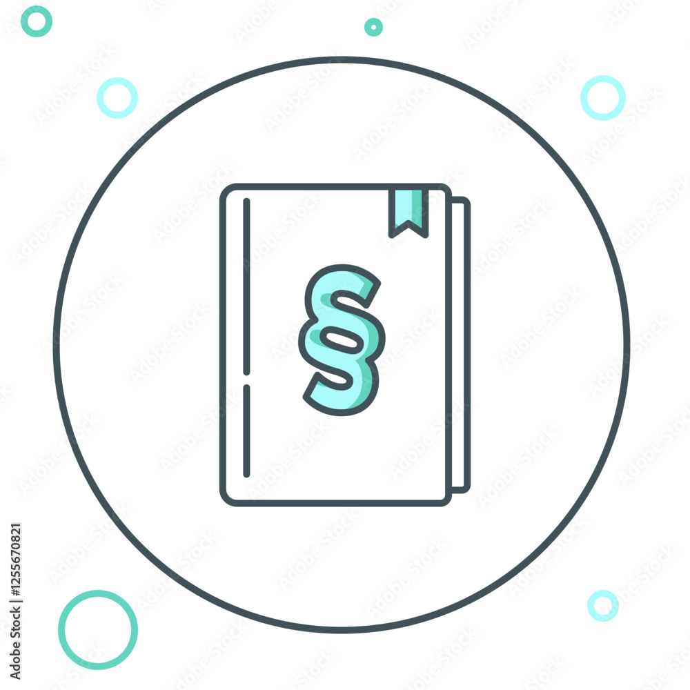 Line Law book icon isolated on white background. Legal judge book. Judgment concept. Colorful outline concept. Vector Line Law book icon isolated on white background. Legal judge book. Judgment concept. Colorful outline concept. Vector