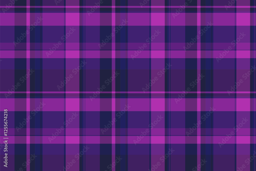Menu tartan fabric texture, party plaid pattern vector. Greeting textile check seamless background in violet and blue colors. Menu tartan fabric texture, party plaid pattern vector. Greeting textile check seamless background in violet and blue colors.