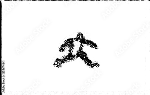 continuous line drawing depicting a modern soccer player shooting a freekick