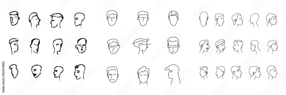 A simple template design featuring a one-line continuous modern face illustration A simple template design featuring a one-line continuous modern face illustration