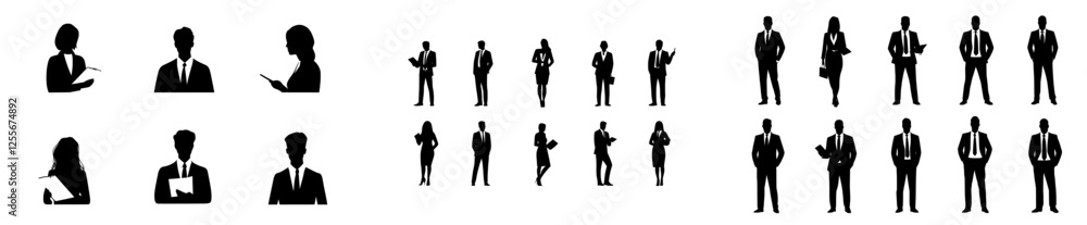 custom made wallpaper toronto digitalSilhouette of business professionals - men and women dressed formally, a few with clipboards in hand