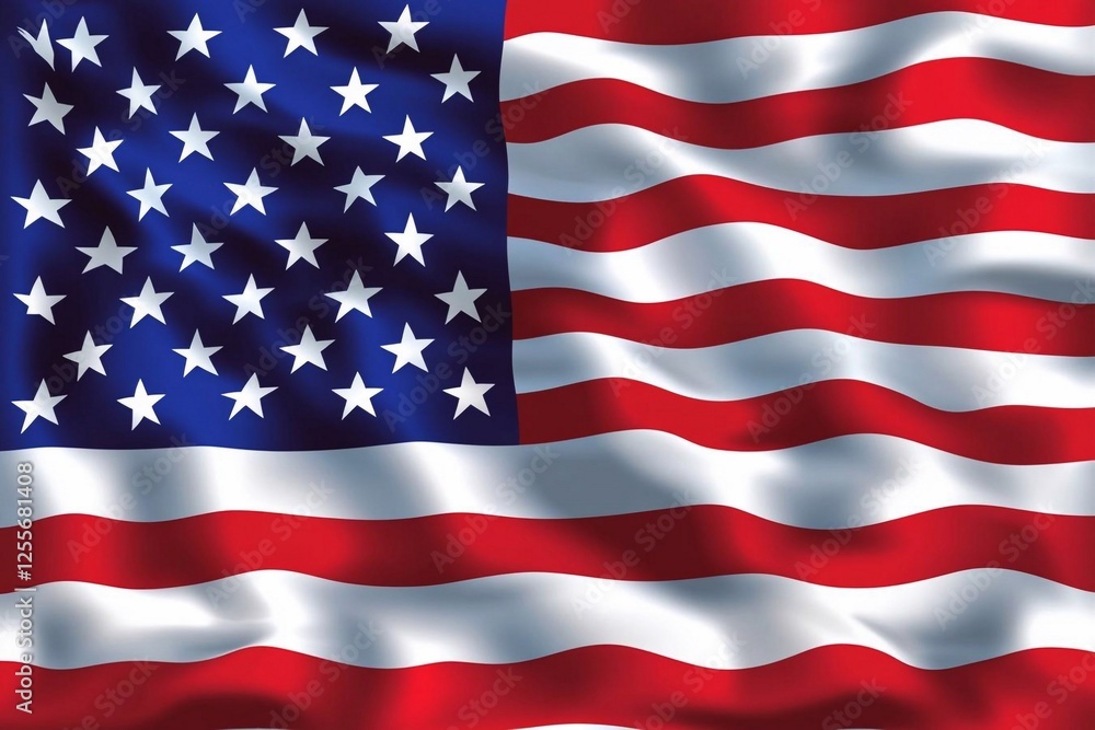 Fototapeta premium American flag fluttering proudly