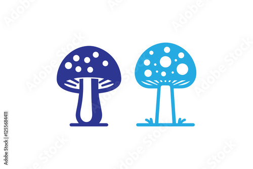 mushroom vector silhouette isolated in white background