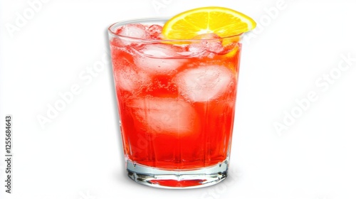 Wallpaper Mural Vibrant Red Cocktail Garnished with Fresh Orange Slice Served Over Ice in a Transparent Glass Torontodigital.ca